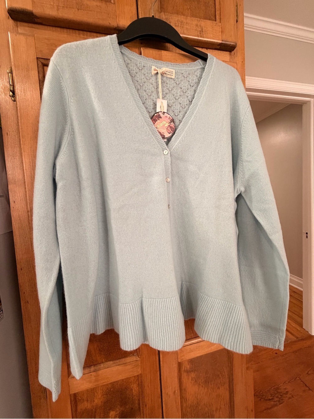 Odd Molly Real Cashmere Silver Blue V-Neck Cardigan